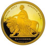5 Pounds - Elizabeth II Una and the Lion; 22ct, United Kingdom, 2019 reverse image