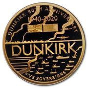 5 Sovereigns - Elizabeth II Dunkirk Evacuation, United Kingdom, 2020 reverse image