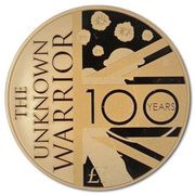 5 Pounds - Elizabeth II Unknown Warrior; Gold Proof, United Kingdom, 2020 reverse image