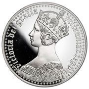 5 Pounds - Elizabeth II Gothic - Portrait; Silver, United Kingdom, 2021 reverse image