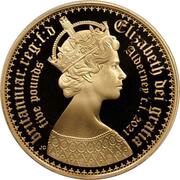 5 Pounds - Elizabeth II Gothic - Portrait; Gold obverse image