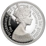 5 Pounds - Elizabeth II Gothic - Quartered Arms; Silver obverse image