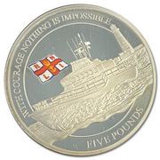 5 Pounds - Elizabeth II RNLI; Roy Barker I; Silver Piedfort, United Kingdom, 2021 reverse image