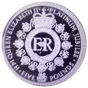 5 Pounds - Elizabeth II Platinum Jubilee, United Kingdom, 2022 reverse image