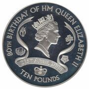 10 Pounds - Elizabeth II Queen Elizabeth II, United Kingdom, 2006 reverse image