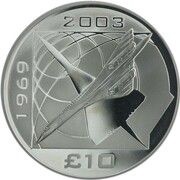 10 Pounds - Elizabeth II Concorde, United Kingdom, 2008 reverse image