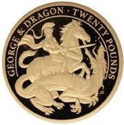 20 Pounds - Elizabeth II 200th Anniversary George and the dragon, United Kingdom, 2021 reverse image