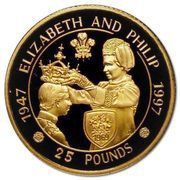 25 Pounds - Elizabeth II Golden Wedding Anniversary reverse image