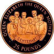 25 Pounds - Elizabeth II Queen Mother’s 100th Birthday, United Kingdom, 2000 reverse image