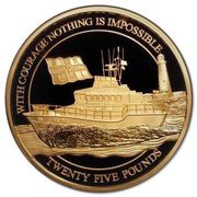 25 Pounds - Elizabeth II RNLI - Roy Barker I; Gold Proof, United Kingdom, 2021 reverse image