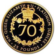 25 Pounds - Elizabeth II Platinum Jubilee; Gold Proof reverse image