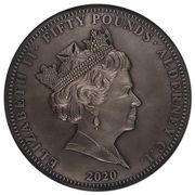 50 Pounds - Elizabeth II Three Graces; Silver 10oz obverse image