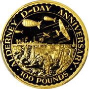 100 Pounds - Elizabeth II Normandy Invasion, United Kingdom, 1994 reverse image