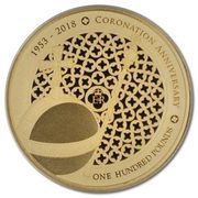 100 Pounds - Elizabeth II Sapphire Coronation Jubilee, United Kingdom, 2018 reverse image