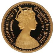 500 Pounds - Elizabeth II Gothic - Quartered Arms; Gold obverse image
