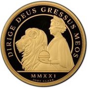 500 Pounds - Elizabeth II 95th Birthday; Gold 5oz, United Kingdom, 2021 reverse image