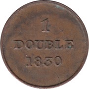 1 Double, United Kingdom, 1830 reverse image