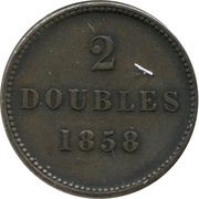 2 Doubles, United Kingdom, 1858 reverse image