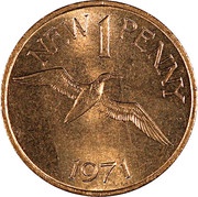 1 New Penny - Elizabeth II, United Kingdom, 1971 reverse image