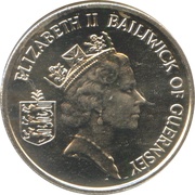 5 Pence - Elizabeth II 3rd portrait; large type obverse image