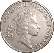 5 Pence - Elizabeth II 3rd portrait; small type obverse image