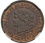 1 Centavo Fuertes Pattern reverse image