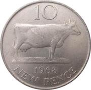 10 New Pence - Elizabeth II, United Kingdom, 1968-1971 reverse image