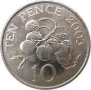 10 Pence - Elizabeth II 4th portrait; non-magnetic, United Kingdom, 2003-2006 reverse image