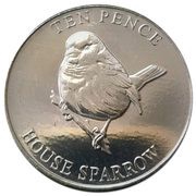 10 Pence - Elizabeth II House Sparrow, United Kingdom, 2021 reverse image
