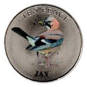 10 Pence - Elizabeth II Jay; Colourised, United Kingdom, 2021 reverse image