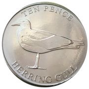 10 Pence - Elizabeth II Herring Gull, United Kingdom, 2021 reverse image