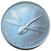 10 Pence - Elizabeth II Emperor Dragonfly, United Kingdom, 2021 reverse image