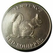 10 Pence - Elizabeth II Red Squirrel, United Kingdom, 2021 reverse image