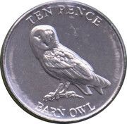 10 Pence Elizabeth II Barn Owl, United Kingdom, 2022 reverse image