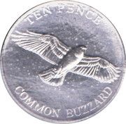10 Pence - Elizabeth II Common Buzzard, United Kingdom, 2022 reverse image