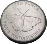 10 Pence - Elizabeth II Small Tortoiseshell, United Kingdom, 2022 reverse image