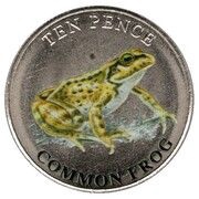 10 Pence - Elizabeth II Common Frog; Colourised, United Kingdom, 2022 reverse image