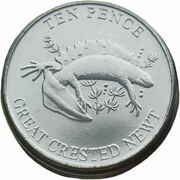 10 Pence - Elizabeth II Great Crested Newt, United Kingdom, 2022 reverse image