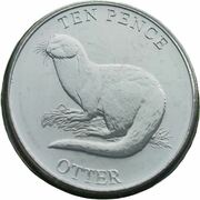 10 Pence - Elizabeth II Otter, United Kingdom, 2022 reverse image