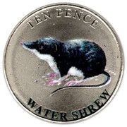 10 Pence - Elizabeth II Water Shrew; Colourised, United Kingdom, 2022 reverse image