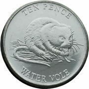 10 Pence - Elizabeth II Water Vole reverse image