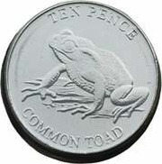 10 Pence - Elizabeth II Common Toad, United Kingdom, 2022 reverse image