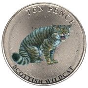 10 Pence - Elizabeth II Scottish Wildcat; Colourised, United Kingdom, 2022 reverse image