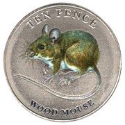 10 Pence - Elizabeth II Wood Mouse; Colourised, United Kingdom, 2022 reverse image