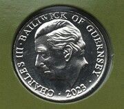 10 Pence - Charles III Common Heath Moth obverse image