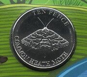 10 Pence - Charles III Common Heath Moth, United Kingdom, 2023 reverse image