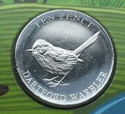 10 Pence - Charles III Dartford Warbler, United Kingdom, 2023 reverse image