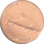 10 Pence - Charles III Barbel, United Kingdom, 2023 reverse image