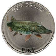 10 Pence - Charles III Pike; Colourised, United Kingdom, 2023 reverse image