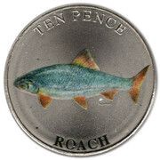 10 Pence - Charles III Roach; Colourised, United Kingdom, 2023 reverse image